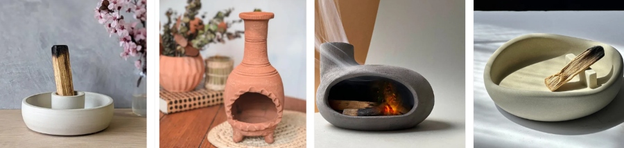 chimneys and trays for burning scents 